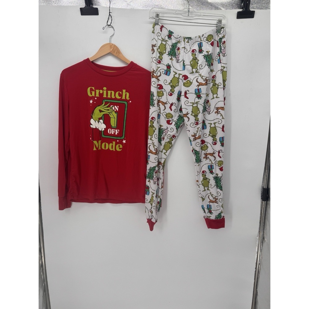 The Grinch Women's Pajama Set - "Grinch On/Off Mode" - Size S Christmas Eve